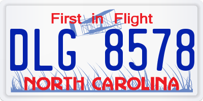 NC license plate DLG8578