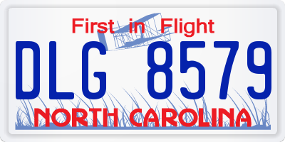 NC license plate DLG8579