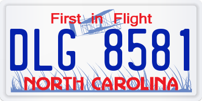 NC license plate DLG8581