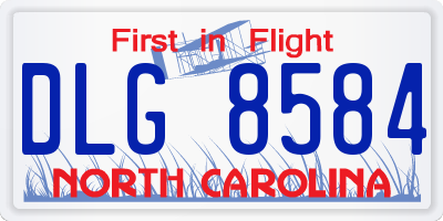 NC license plate DLG8584