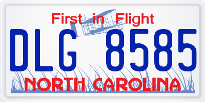NC license plate DLG8585