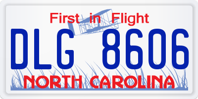 NC license plate DLG8606