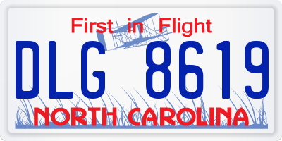 NC license plate DLG8619