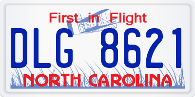 NC license plate DLG8621