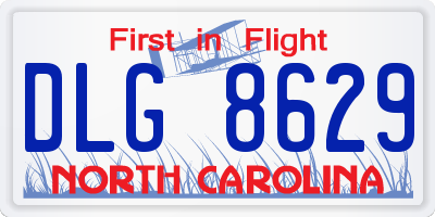 NC license plate DLG8629