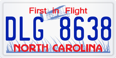 NC license plate DLG8638