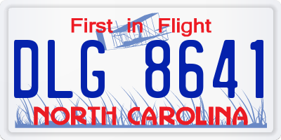 NC license plate DLG8641
