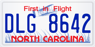 NC license plate DLG8642