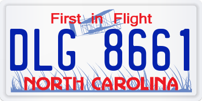 NC license plate DLG8661