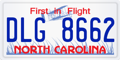 NC license plate DLG8662
