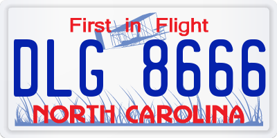 NC license plate DLG8666