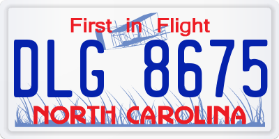 NC license plate DLG8675