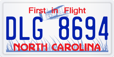 NC license plate DLG8694
