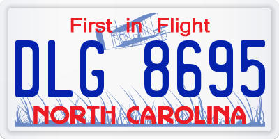 NC license plate DLG8695