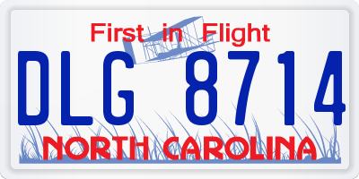 NC license plate DLG8714