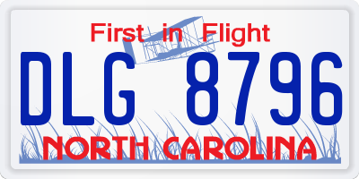 NC license plate DLG8796