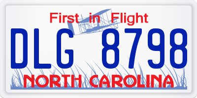 NC license plate DLG8798