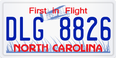 NC license plate DLG8826