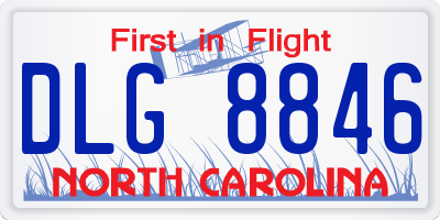NC license plate DLG8846