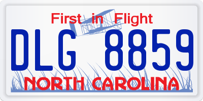 NC license plate DLG8859