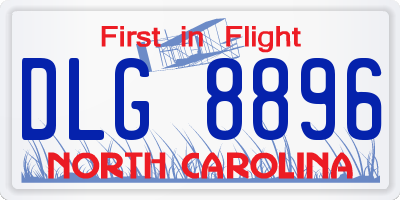 NC license plate DLG8896