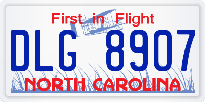 NC license plate DLG8907