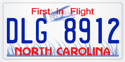 NC license plate DLG8912