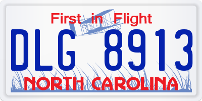 NC license plate DLG8913