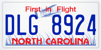 NC license plate DLG8924