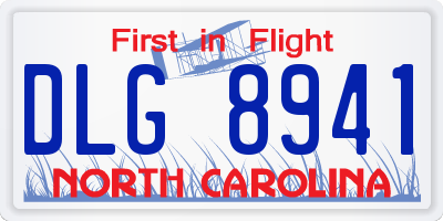 NC license plate DLG8941