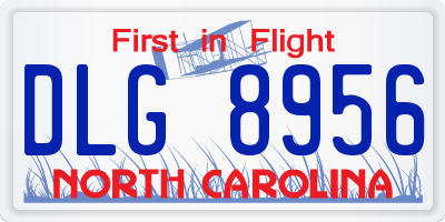 NC license plate DLG8956