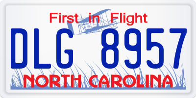NC license plate DLG8957