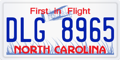 NC license plate DLG8965