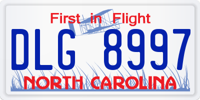 NC license plate DLG8997