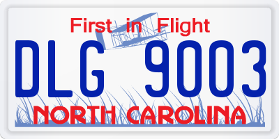 NC license plate DLG9003