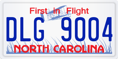 NC license plate DLG9004