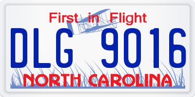 NC license plate DLG9016