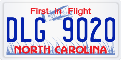 NC license plate DLG9020