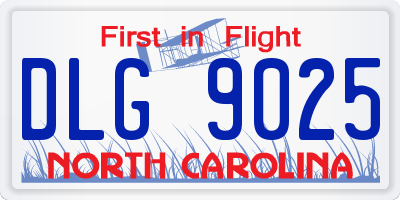 NC license plate DLG9025