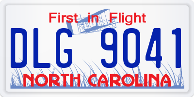 NC license plate DLG9041