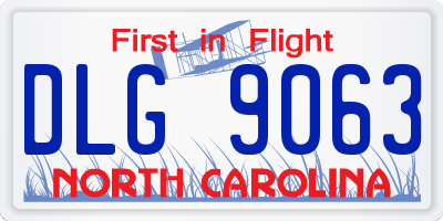 NC license plate DLG9063