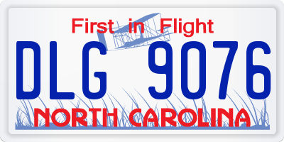 NC license plate DLG9076