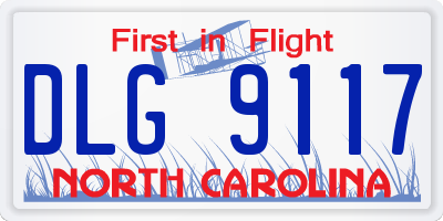 NC license plate DLG9117