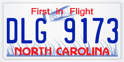 NC license plate DLG9173