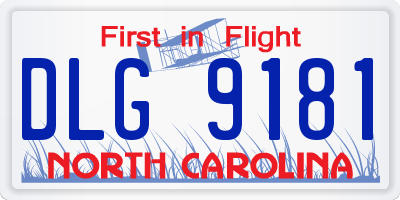 NC license plate DLG9181