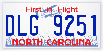 NC license plate DLG9251
