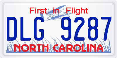 NC license plate DLG9287