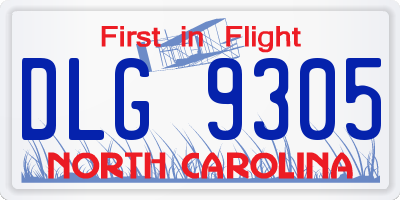 NC license plate DLG9305