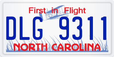 NC license plate DLG9311