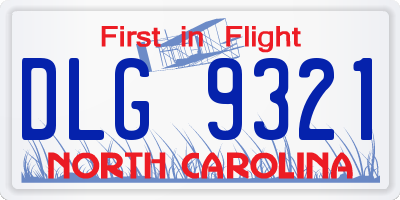 NC license plate DLG9321